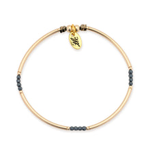 Load image into Gallery viewer, Inner Glow - Hematite & Gold Filled Stretch Bangle