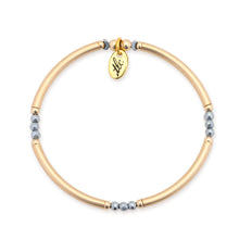 Load image into Gallery viewer, Shine Your Way - Silver Hematite & Gold Filled Stretch Bangle