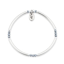 Load image into Gallery viewer, Shine Your Way - Silver Hematite & Sterling Silver Stretch Bangle