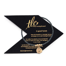 Load image into Gallery viewer, Glimmering Heart - 2mm Hematite & Bronze Charmed Stretch Bracelet