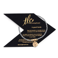 Load image into Gallery viewer, Glimmering Heart - 2mm Silver Hematite & Bronze Charmed Stretch Bracelet