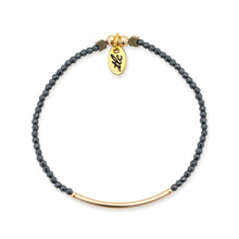 Load image into Gallery viewer, Simply Shine - 2mm Hematite & Gold Filled Bar Stretch Bracelet