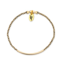 Load image into Gallery viewer, Simply Shine - 2mm Gold Hematite & Gold Filled Bar Stretch Bracelet