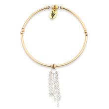 Load image into Gallery viewer, Luxe Glitz - Gold Filled & Sterling Silver Stretch Bangle