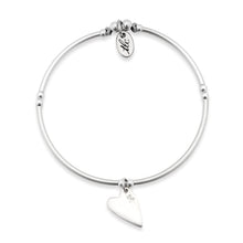 Load image into Gallery viewer, Sweet Heart - Sterling Silver Charmed Stretch Bangle