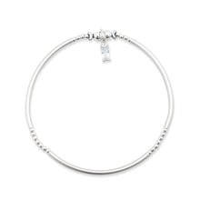 Load image into Gallery viewer, Radiance - Sterling Silver & Cubic Zirconia Charmed Stretch Bangle