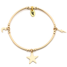 Load image into Gallery viewer, Celestial - Gold Filled Charmed Stretch Bangle