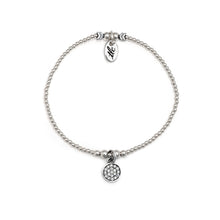 Load image into Gallery viewer, Sparkled Round Charm Bracelet - Sterling Silver
