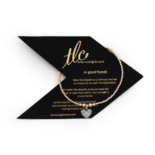 Load image into Gallery viewer, Sparkled Heart Charm Bracelet - Gold Filled