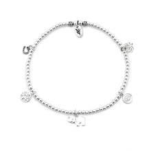 Load image into Gallery viewer, Lucky Charm - Sterling Silver Charmed Anklet