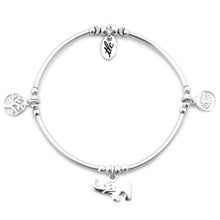 Load image into Gallery viewer, Lucky Charm - Sterling Silver Charmed Stretch Bangle