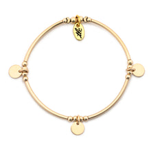 Load image into Gallery viewer, Mini Disc - Gold Filled Charmed Stretch Bangle