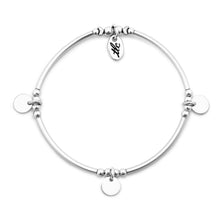 Load image into Gallery viewer, Mini Disc - Sterling Silver Charmed Stretch Bangle