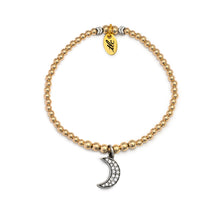 Load image into Gallery viewer, Sparkled Moon Charm Bracelet - Gold Filled