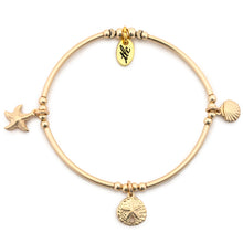 Load image into Gallery viewer, Seaside - Gold Filled Charmed Stretch Bangle