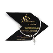 Load image into Gallery viewer, Sparkled Angel Wing Charm Bracelet - Sterling Silver