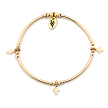 Load image into Gallery viewer, Simply Blessed - Gold Filled Charmed Stretch Bangle