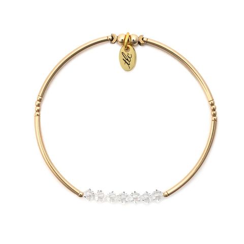 Born to Sparkle - Crystal & Gold Filled Stretch Bangle