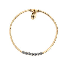 Load image into Gallery viewer, Born to Sparkle - Midnight Crystal & Gold Filled Stretch Bangle