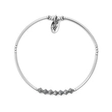 Load image into Gallery viewer, Born to Sparkle - Midnight Crystal & Sterling Silver Stretch Bangle