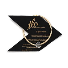 Load image into Gallery viewer, Pretty Heart - Crystal & Gold Filled Stretch Bangle