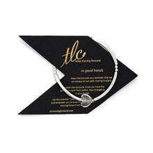 Load image into Gallery viewer, Pretty Heart - Crystal & Sterling Silver Stretch Bangle