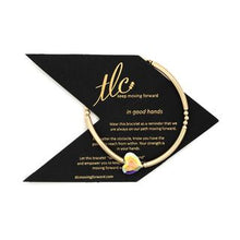 Load image into Gallery viewer, Pretty Heart - Iridescent Crystal & Gold Filled Stretch Bangle