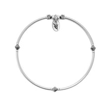Load image into Gallery viewer, Sweet & Lovely - Midnight Crystal & Sterling Silver Stretch Bangle