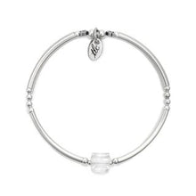Load image into Gallery viewer, Treasure - Crystal Cube & Sterling Silver Stretch Bangle