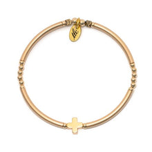 Load image into Gallery viewer, Blessed Gold Stretch Bangle