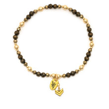 Load image into Gallery viewer, Chalcopyrite & Gold Design Stretch Bracelet