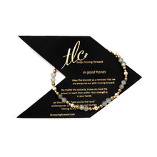 Load image into Gallery viewer, Labradorite & Gold Design Stretch Bracelet