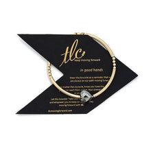 Load image into Gallery viewer, Pretty Heart - Midnight Crystal & Gold Filled Stretch Bangle