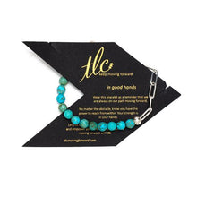 Load image into Gallery viewer, Turquoise & Silver Linked Chain Bracelet