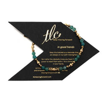 Load image into Gallery viewer, Apatite & Gold Design Stretch Bracelet