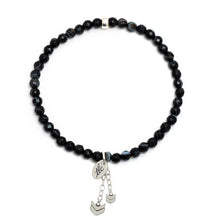 Load image into Gallery viewer, Black Agate Stretch Bracelet