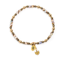 Load image into Gallery viewer, Czech Glass & Gold Design Stretch Bracelet