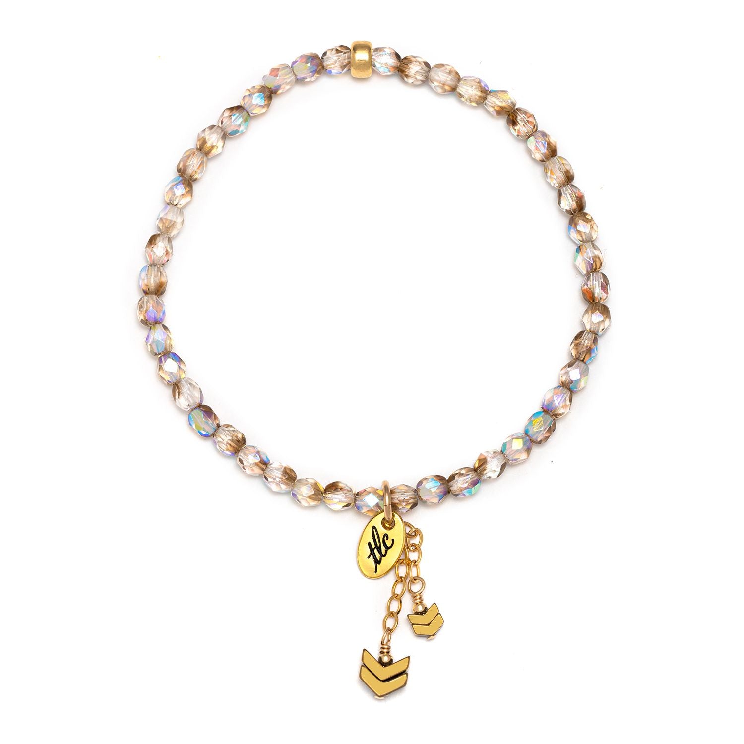 Czech Glass Stretch Bracelet tlc moving forward