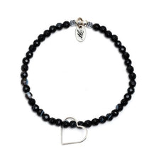 Load image into Gallery viewer, Follow Your Heart - Black Agate Stretch Bracelet