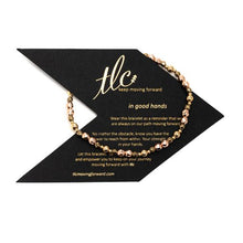 Load image into Gallery viewer, Rose Gold Hematite & Gold Design Stretch Bracelet