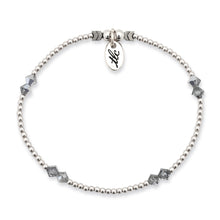 Load image into Gallery viewer, Made to Shine - Silver Crystal &amp; 2mm Sterling Silver Stretch Bracelet
