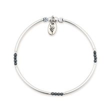 Load image into Gallery viewer, Inner Glow - Hematite &amp; Sterling Stretch Bangle
