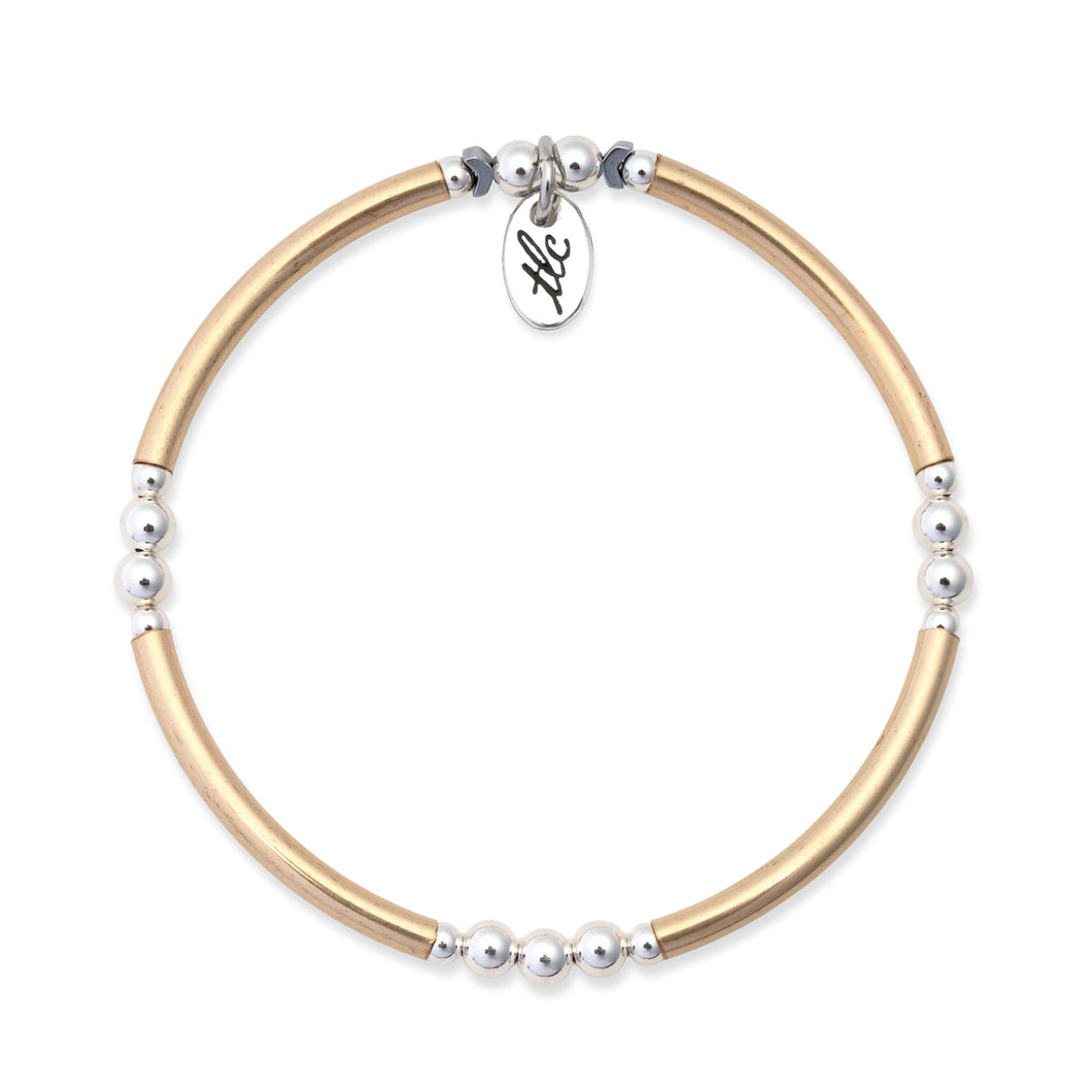 Essential Elegance - Gold Filled & Sterling Silver Stretch Bangle