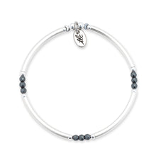 Load image into Gallery viewer, Shine Your Way - Hematite &amp; Sterling Silver Stretch Bangle
