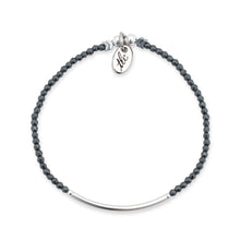 Load image into Gallery viewer, Simply Shine - 2mm Hematite &amp; Sterling Silver Bar Stretch Bracelet

