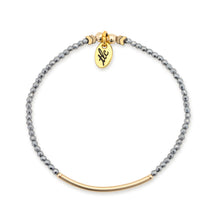 Load image into Gallery viewer, Simply Shine - 2mm Silver Hematite &amp; Gold Filled Bar Stretch Bracelet
