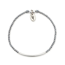 Load image into Gallery viewer, Simply Shine - 2mm Silver Hematite &amp; Sterling Silver Bar Stretch Bracelet
