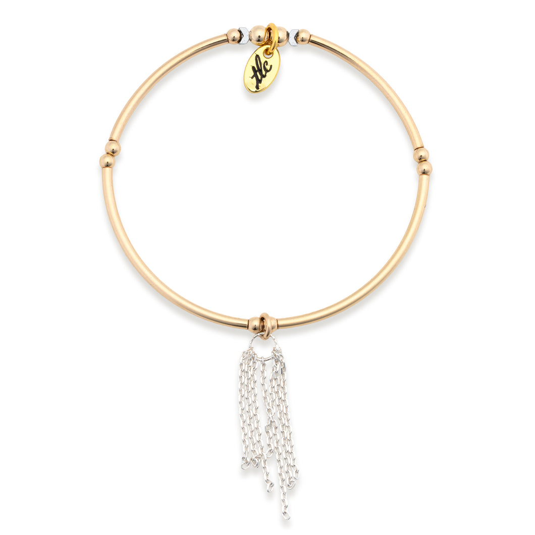 Luxe Glitz - Gold Filled & Sterling Silver Stretch Bangle