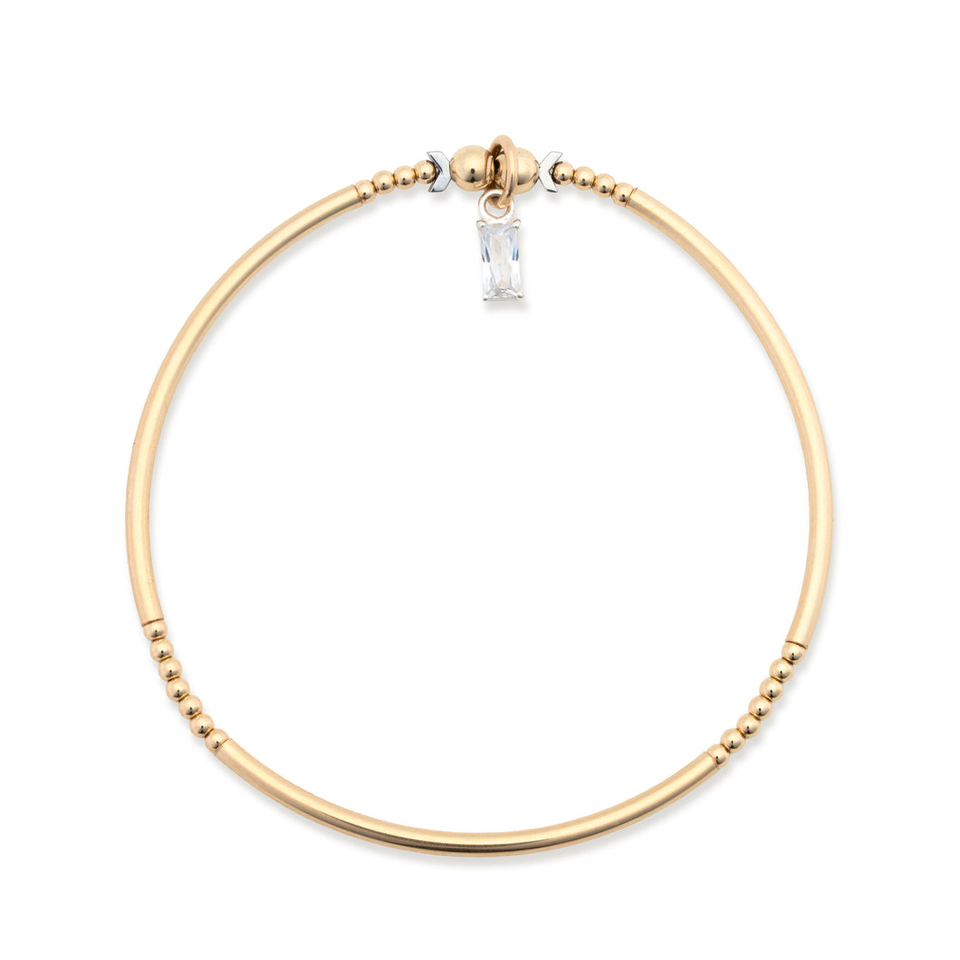 Radiance - Gold Filled & Cubic Zirconia Charmed Stretch Bangle