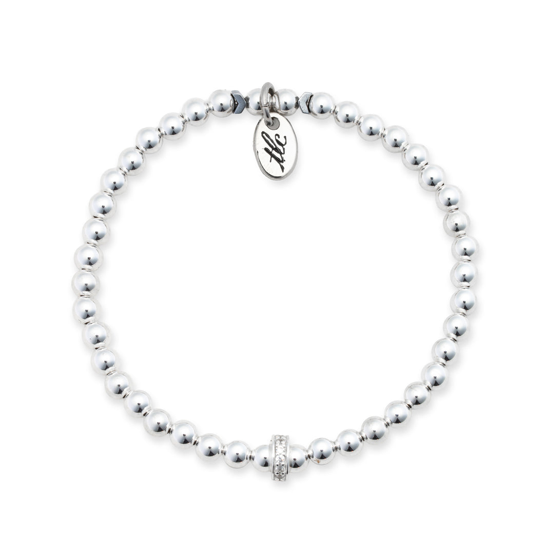 Glimmer & Glow - Cubic Zirconia & Sterling Silver Stretch Bracelet